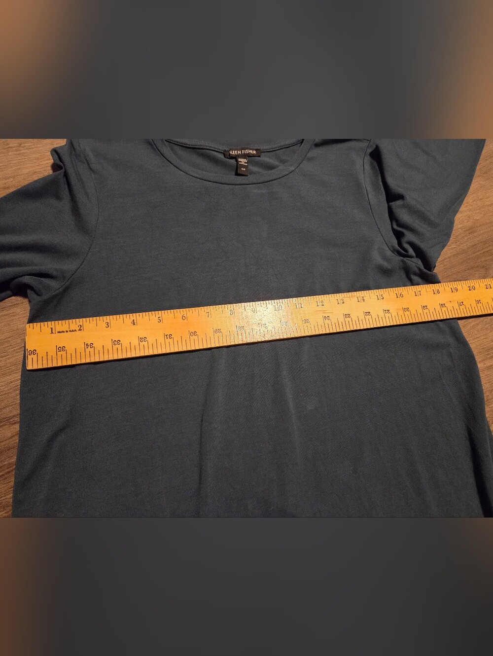 Eileen Fisher Dark Teal Crewneck Long Sleeve Tunic Tee